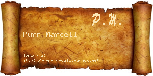 Purr Marcell névjegykártya